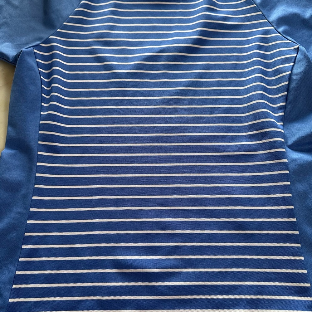 FootJoy Blue and White Striped Short Sleeve Tee